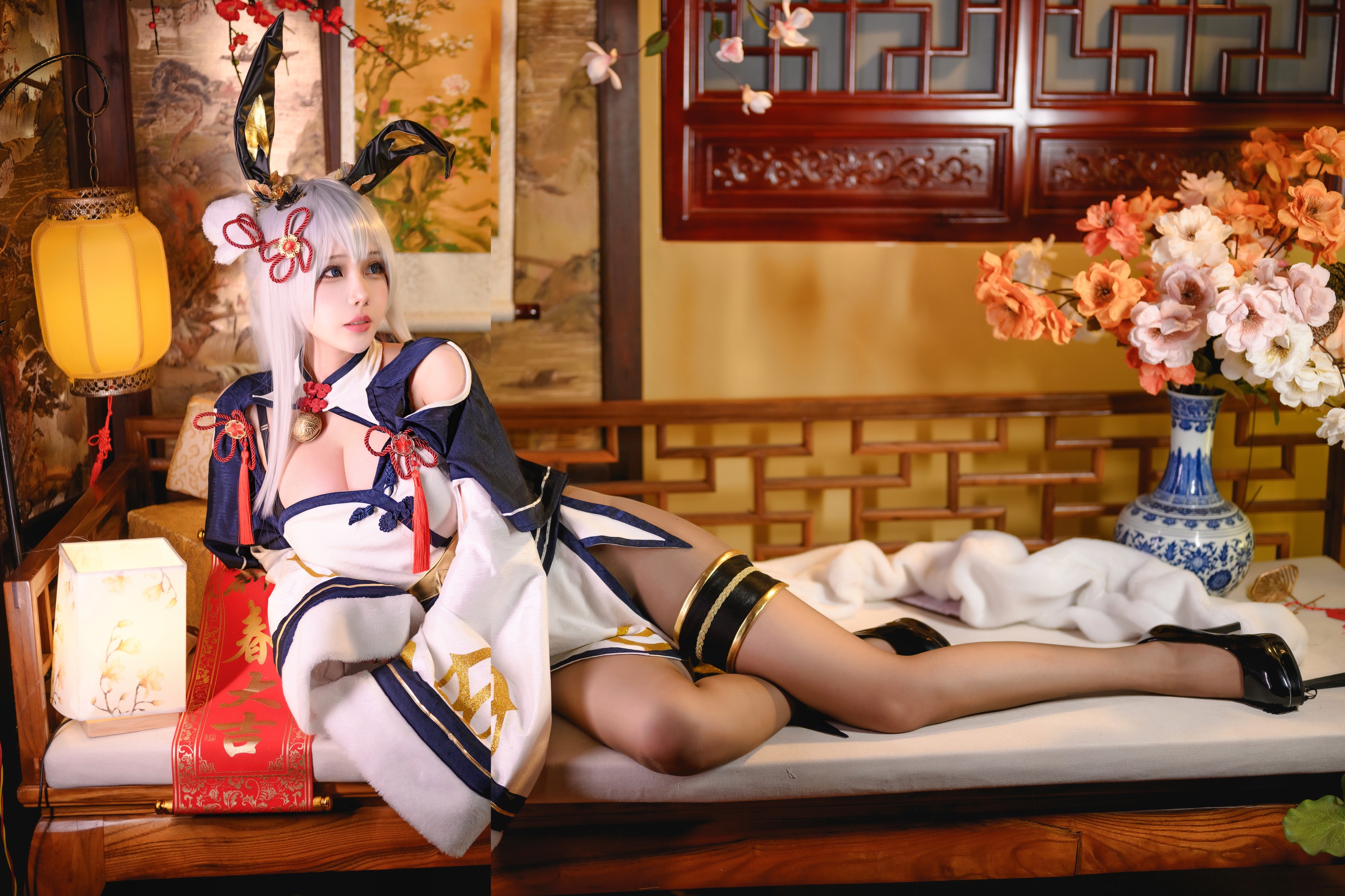 图片[1]-凛子酱 – NO.014 旗袍兔兔[21P]-XikXak